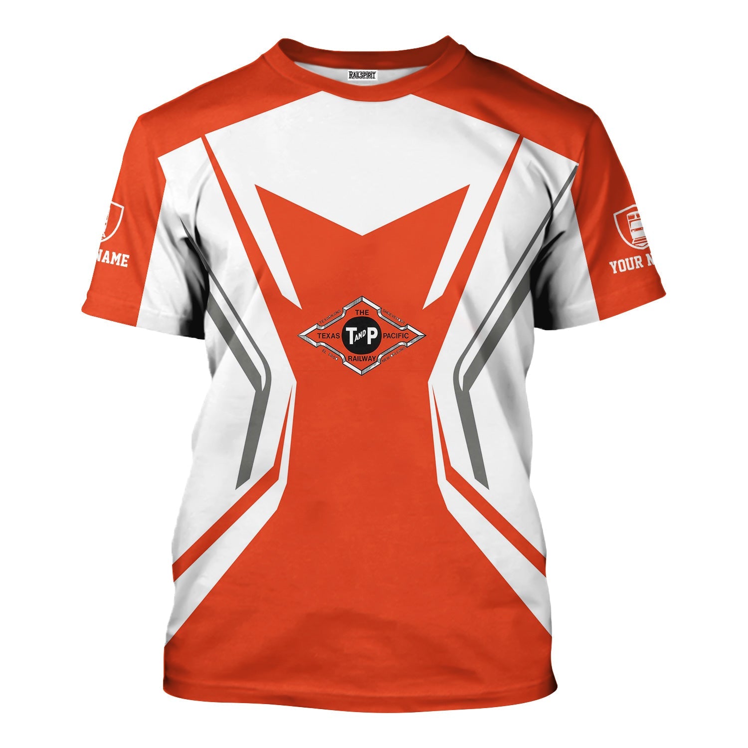 Railspirit Personalized Texas and Pacific Railway T-Shirt Unique Style with Custom Job Train Shirt