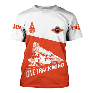 Railspirit Personalized Texas and Pacific Railway T Shirt One Track Mind Unisex Train Shirt Gift Idea For Train Lover