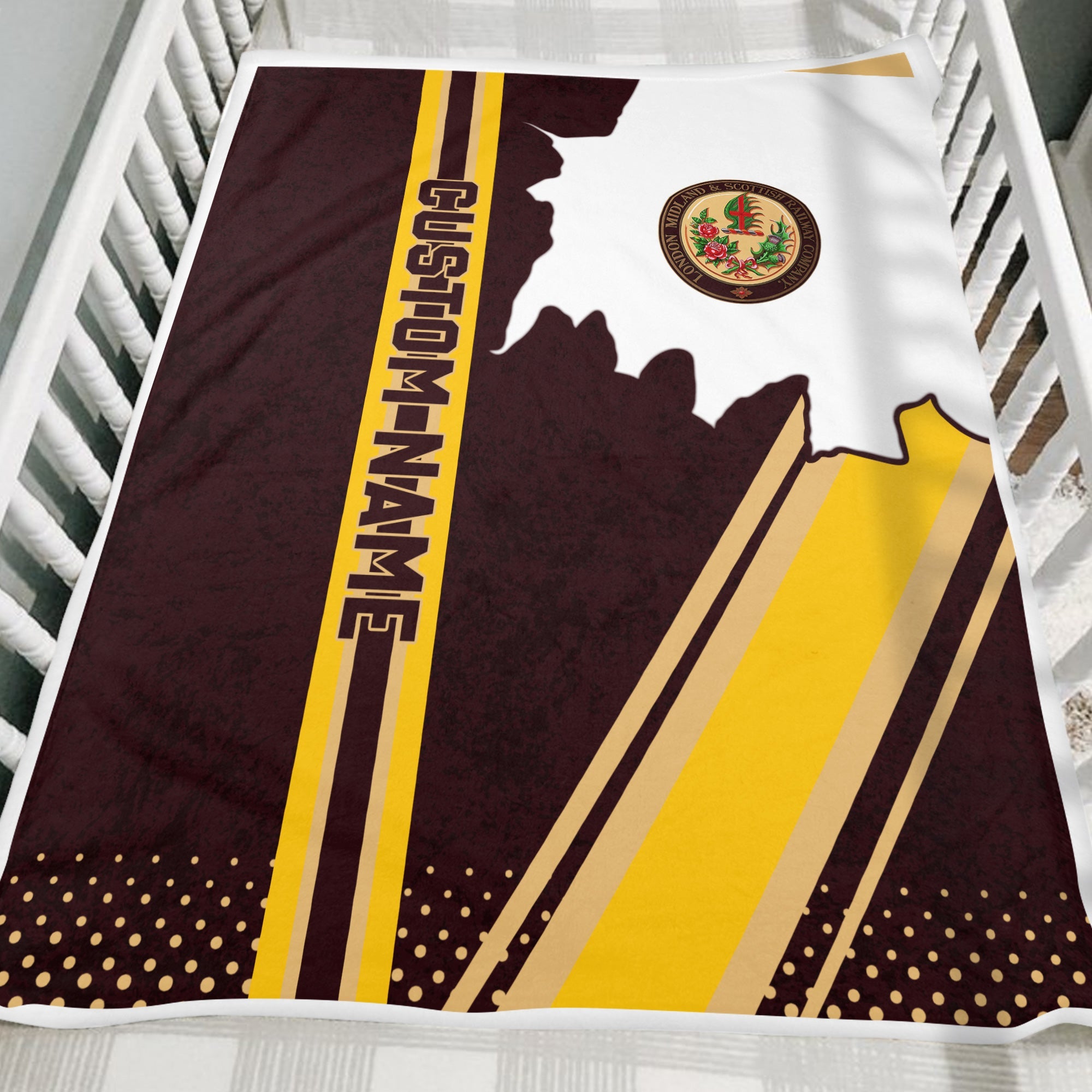 Railspirit Personalized London, Midland and Scottish Railway Blanket Vintage All Over Printed Blanket