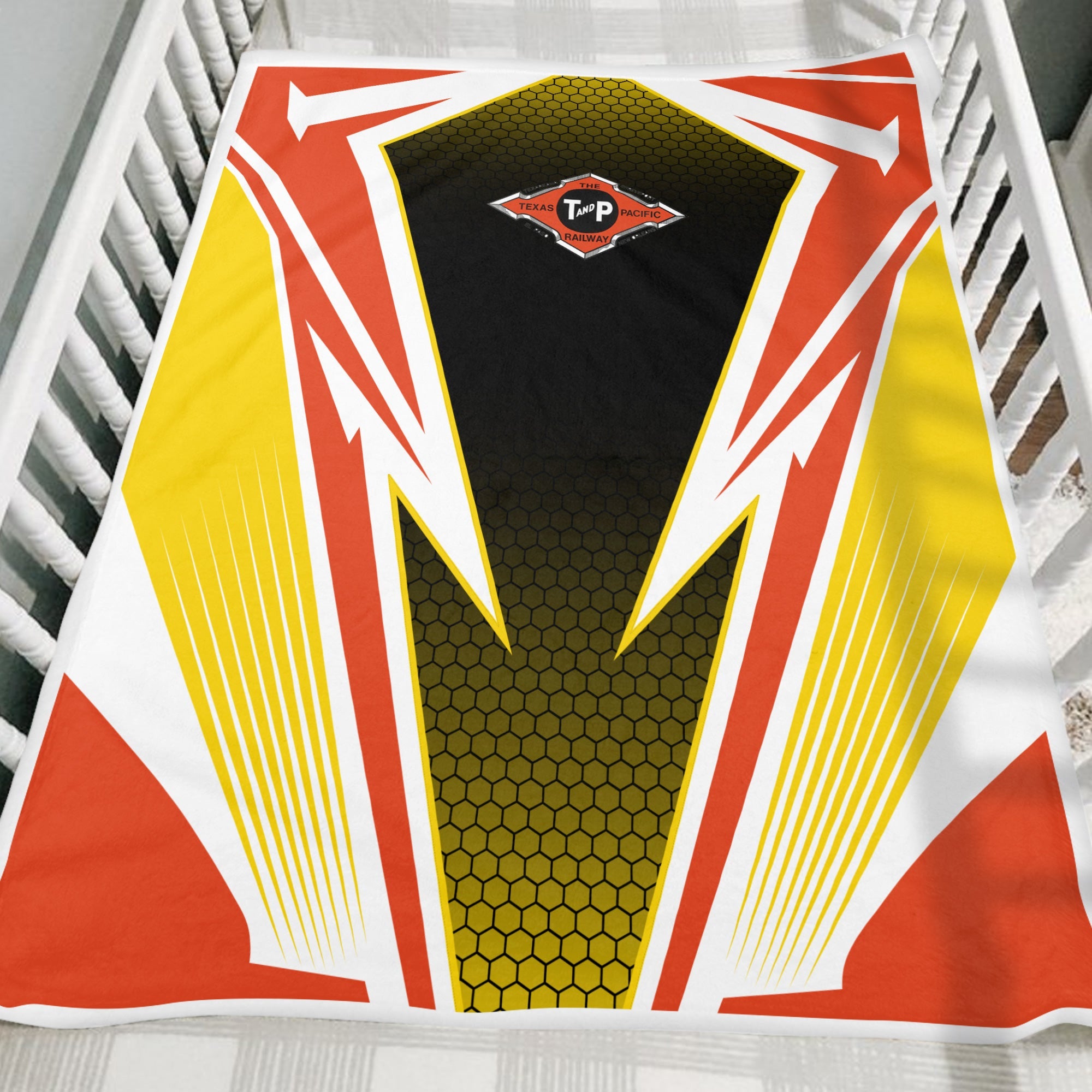 Railspirit Texas and Pacific Railway Blanket Lightning Graphic Style Blanket Gift Idea For Train Lover