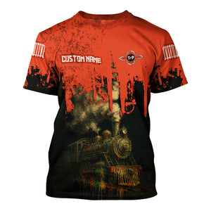 Railspirit Personalized Texas and Pacific Railway T-Shirt Vintage Train Art Style Shirt For Locomotive Fans