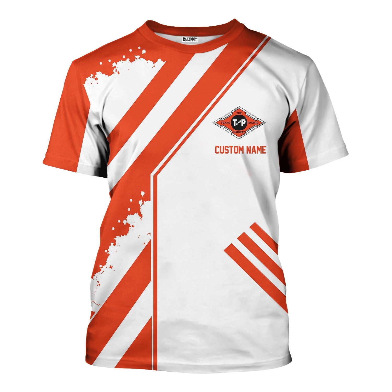 Railspirit Personalized Texas and Pacific Railway T-Shirt Locomotive Design Train Shirt for Train Enthusiast