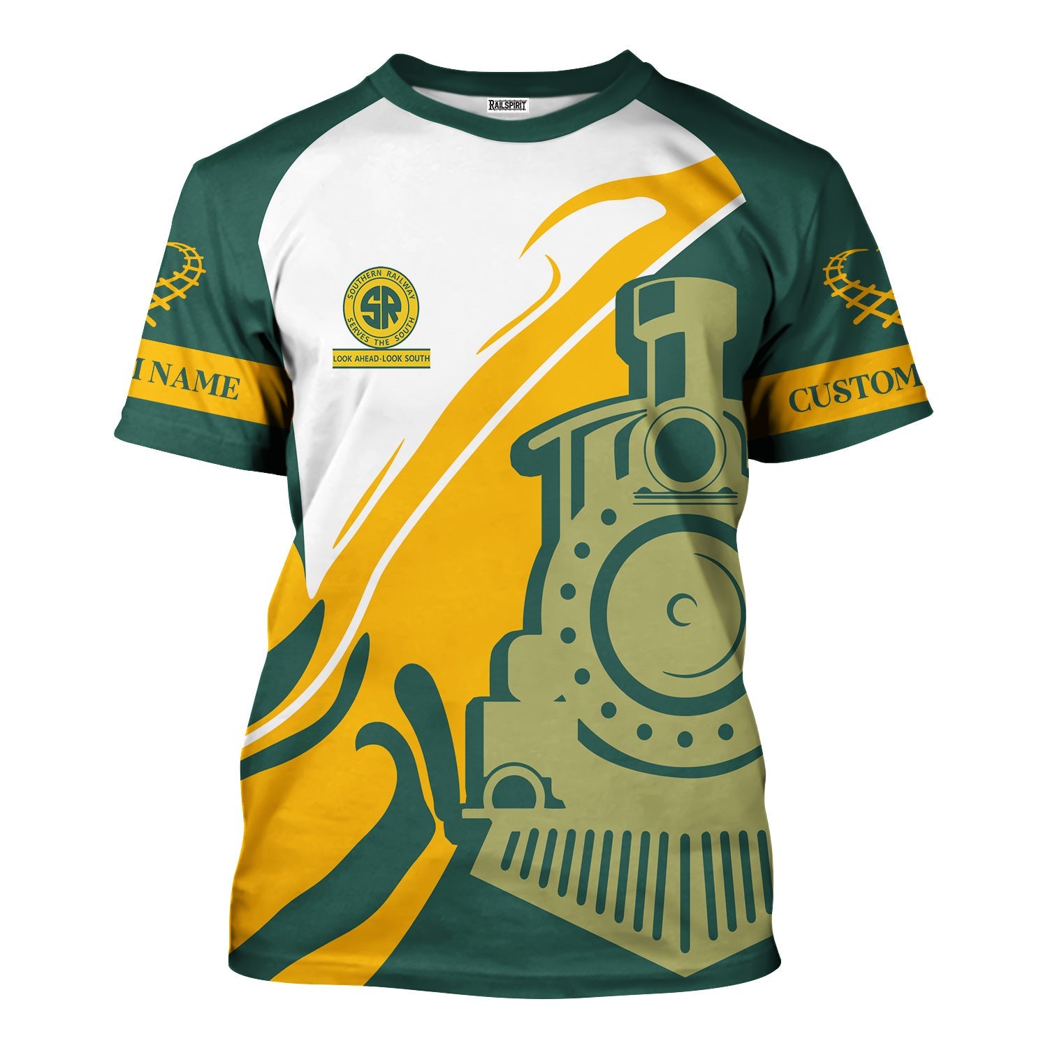 Railspirit Personalized Southern Railway U.S T-Shirt Flame-Inspired Style SOU Shirt Gift Idea For Train Lovers