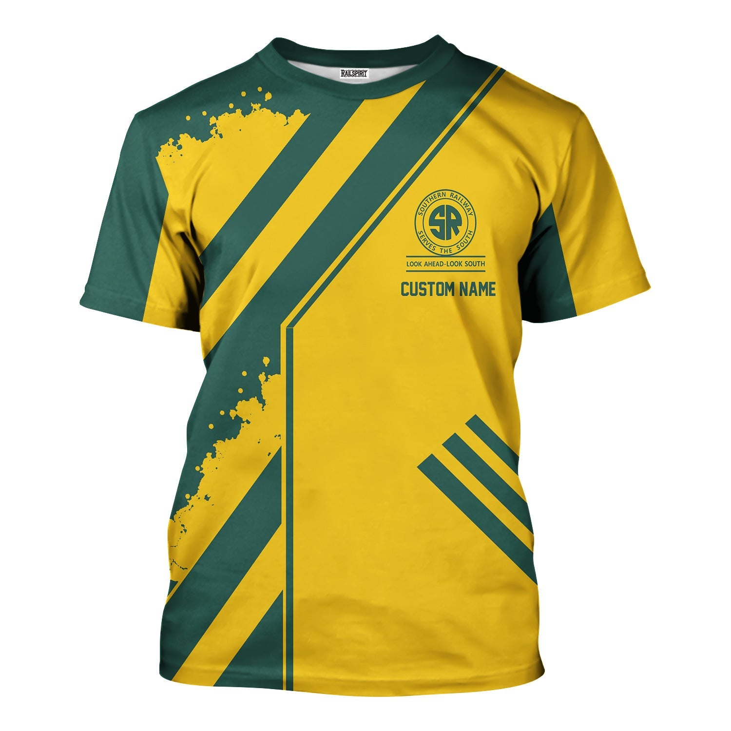 Railspirit Personalized Southern Railway U.S T-Shirt Locomotive Design SOU Train Shirt for Train Enthusiast