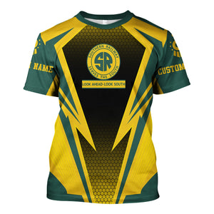 Railspirit Personalized Southern Railway U.S T-Shirt Lightning Graphic Style SOU Shirt Gift Idea For Train Lover