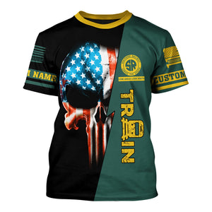 Railspirit Personalized Southern Railway U.S T-Shirt Train Skull American Flag SOU Shirt All Over Print