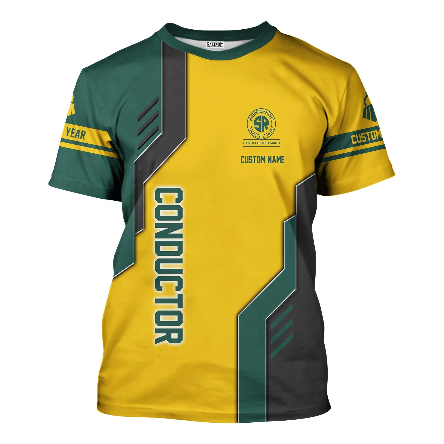 Railspirit Personalized Southern Railway U.S T-Shirt Unique Railway Style with Custom Job SOU Train Shirt