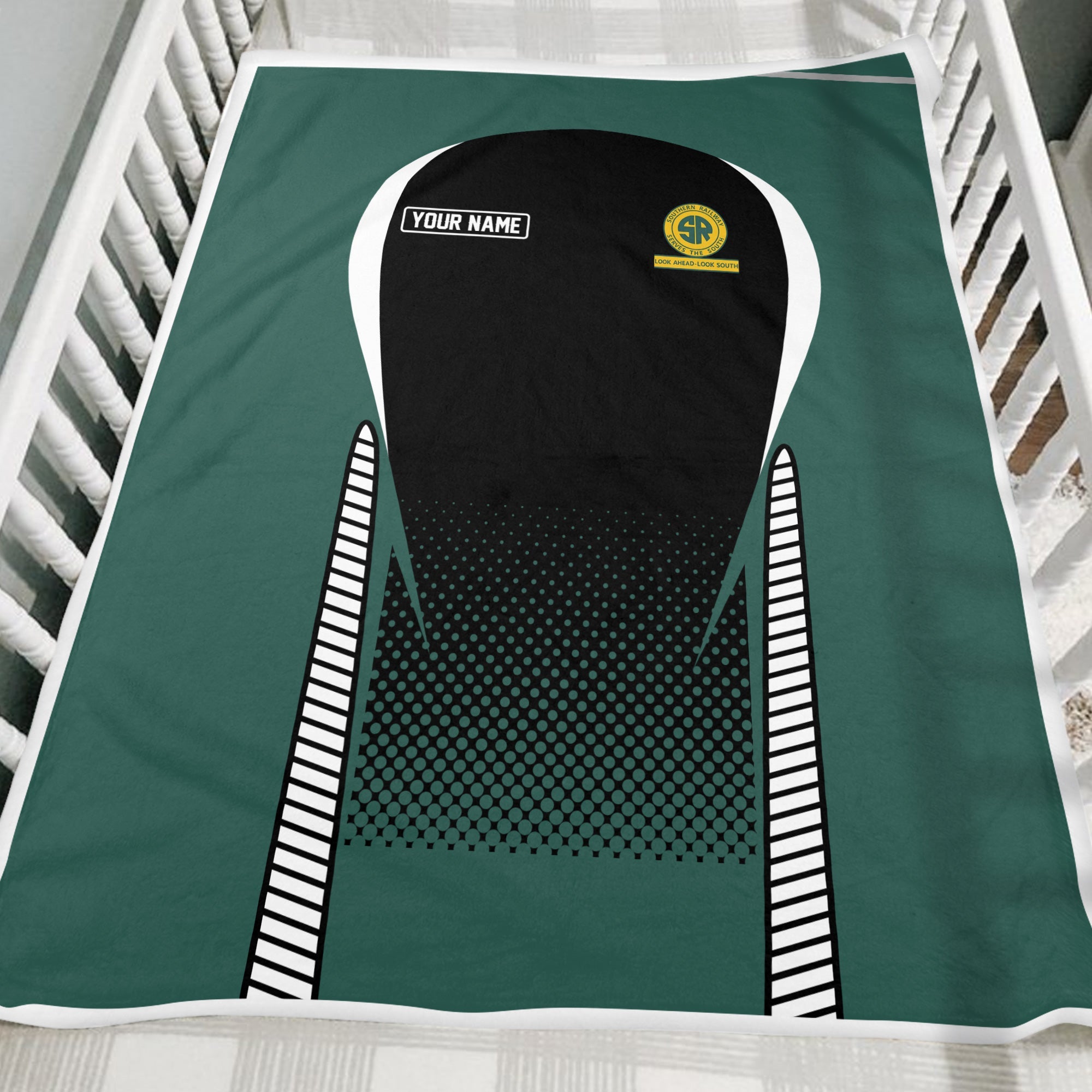 Railspirit Personalized Southern Railway U.S Blanket SOU Train Blanket Gift Idea For Train Lover