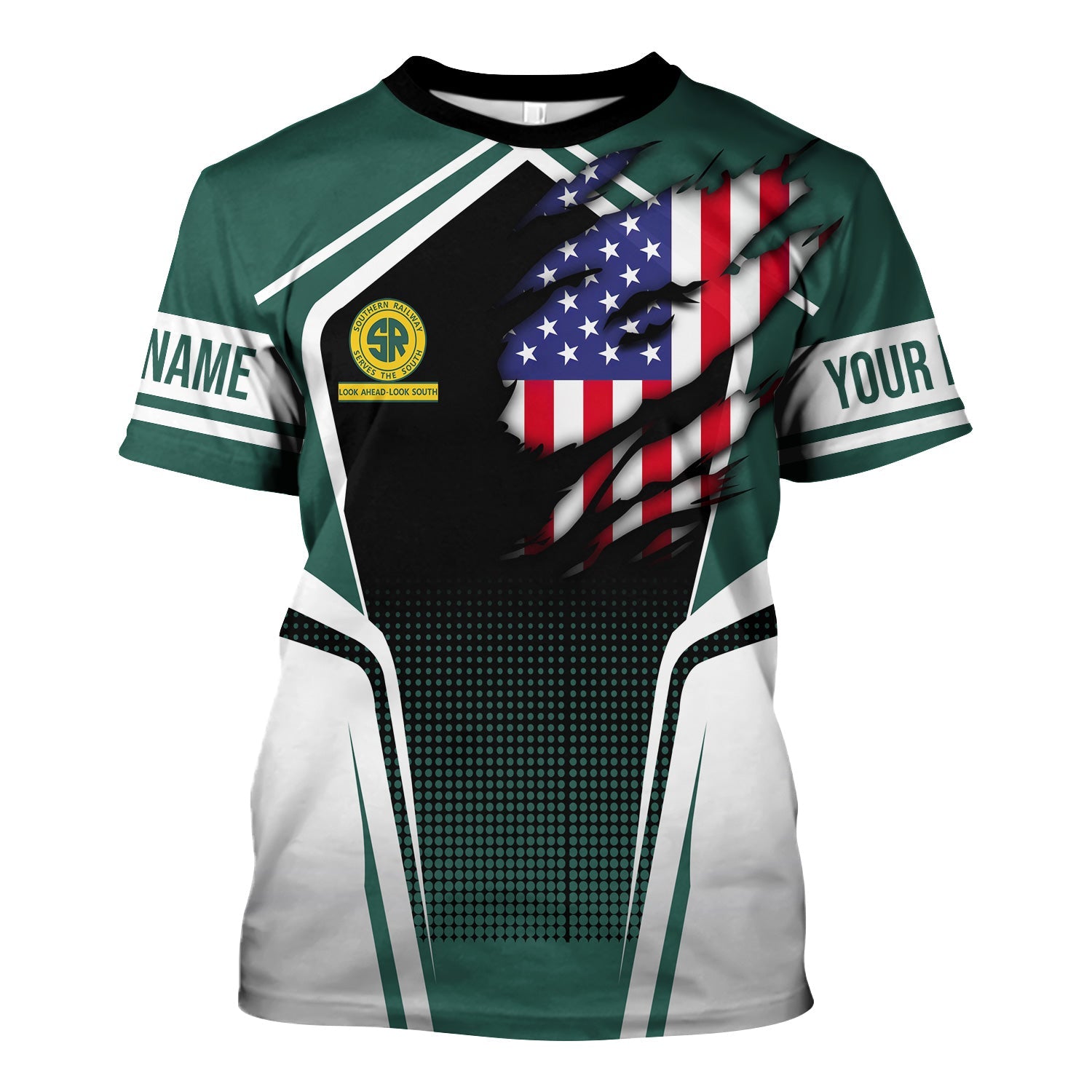 Railspirit Personalized Southern Railway U.S T Shirt American Eagle Vintage Train SOU Shirt