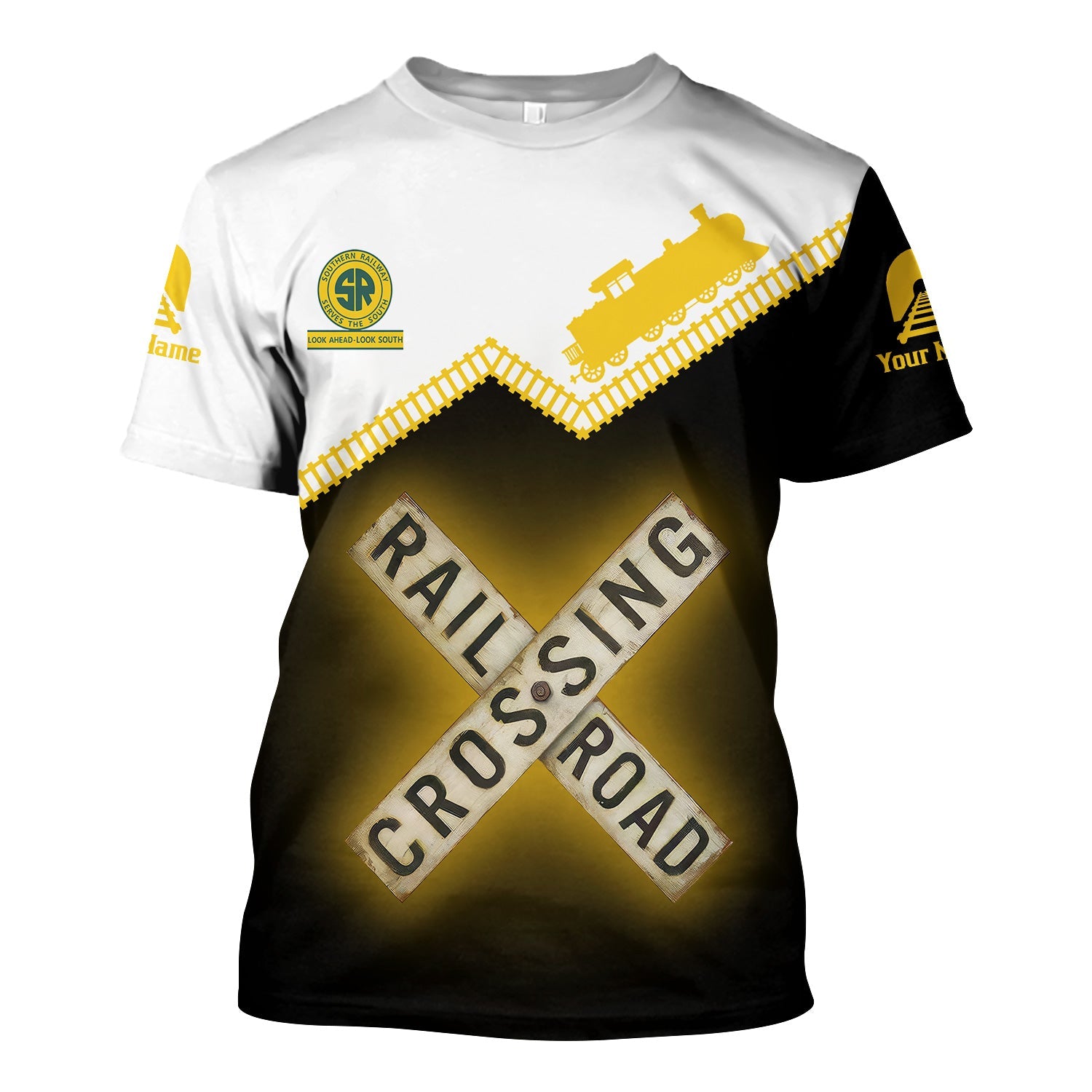 Railspirit Personalized Southern Railway U.S T Shirt Railroad Crossing Printed Train Track Shirt