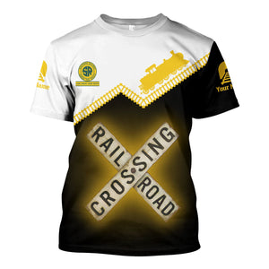 Railspirit Personalized Southern Railway U.S T Shirt Railroad Crossing Printed Train Track Shirt