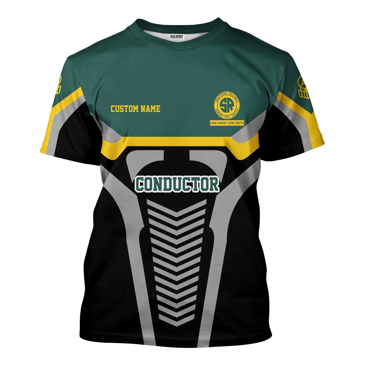 Railspirit Personalized Southern Railway U.S T-Shirt Track-Inspired with Custom Job Position SOU Train Shirt