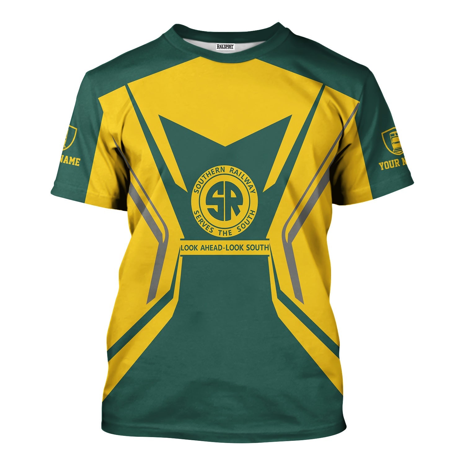 Railspirit Personalized Southern Railway U.S T-Shirt Unique Style with Custom Job SOU Train Shirt