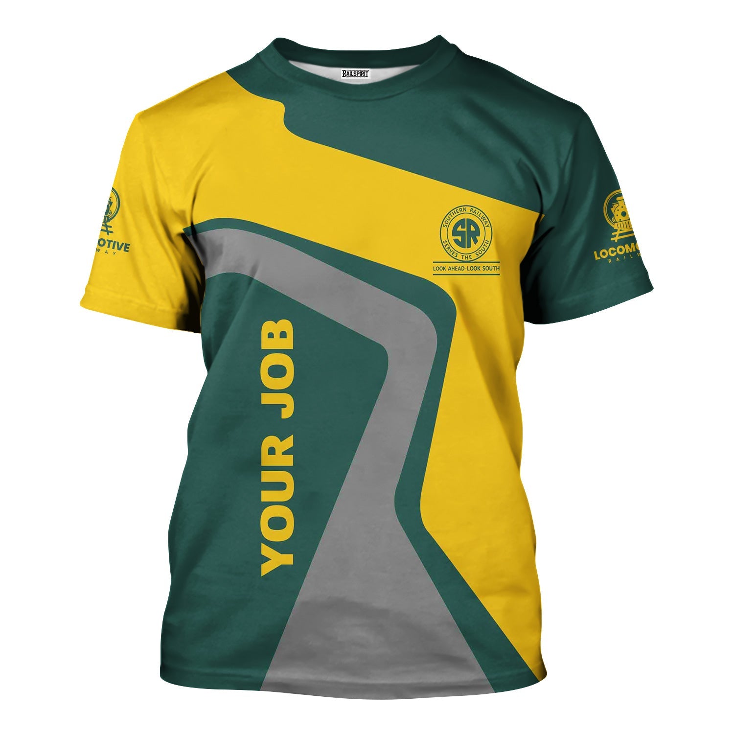 Railspirit Personalized Southern Railway U.S T-Shirt Unique Design with Custom Job Position SOU Train Shirt