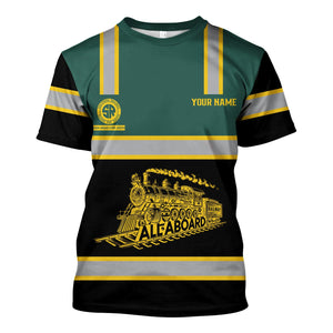 Railspirit Custom Name Southern Railway U.S T Shirt Eat Train Sleep Repeat SOU Printed Train Shirt