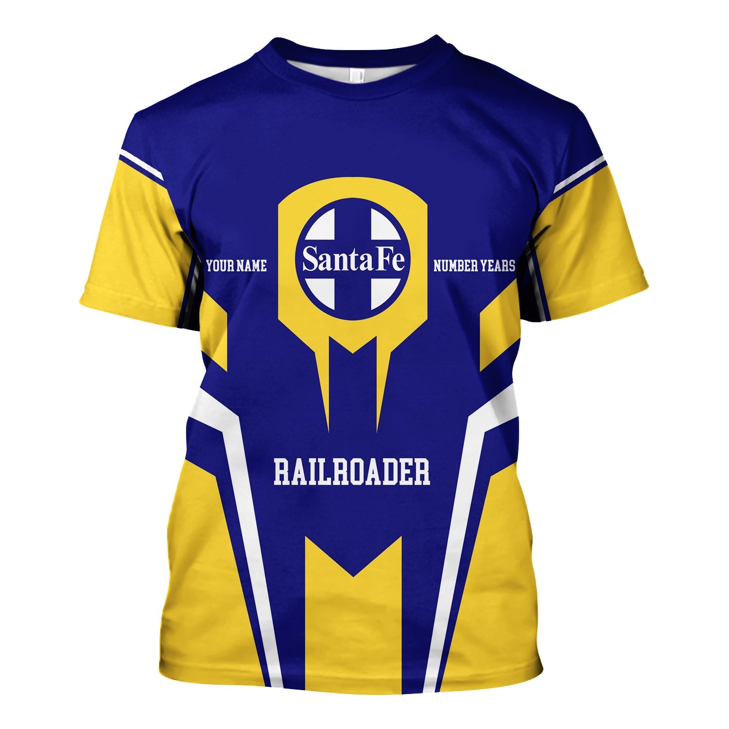 Railspirit Personalized Santa Fe Railway T-Shirt Custom Year Railroader Atchison, Topeka and Santa Fe Railway Shirt Gift Idea For Train Lover