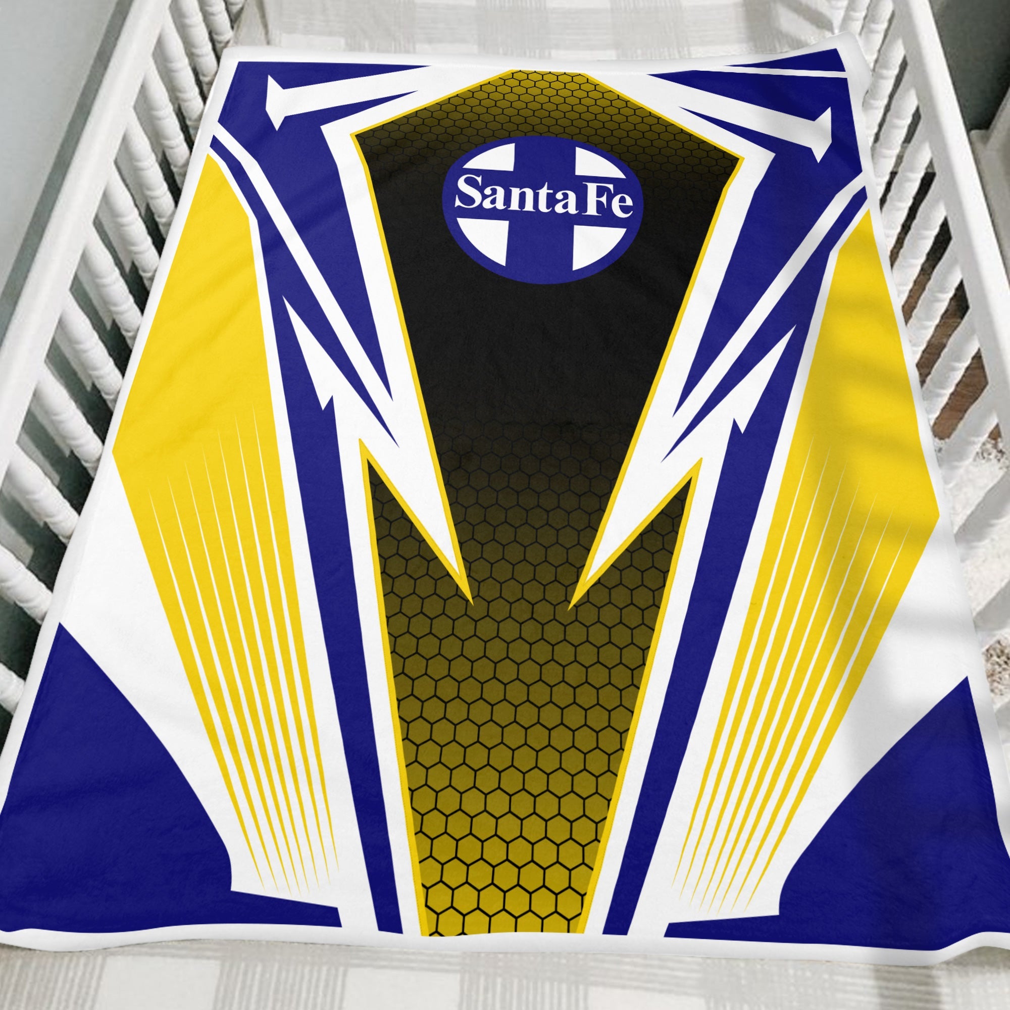 Railspirit Santa Fe Railway Blanket Lightning Graphic Style Atchison, Topeka and Santa Fe Railway Blanket Gift Idea For Train Lover