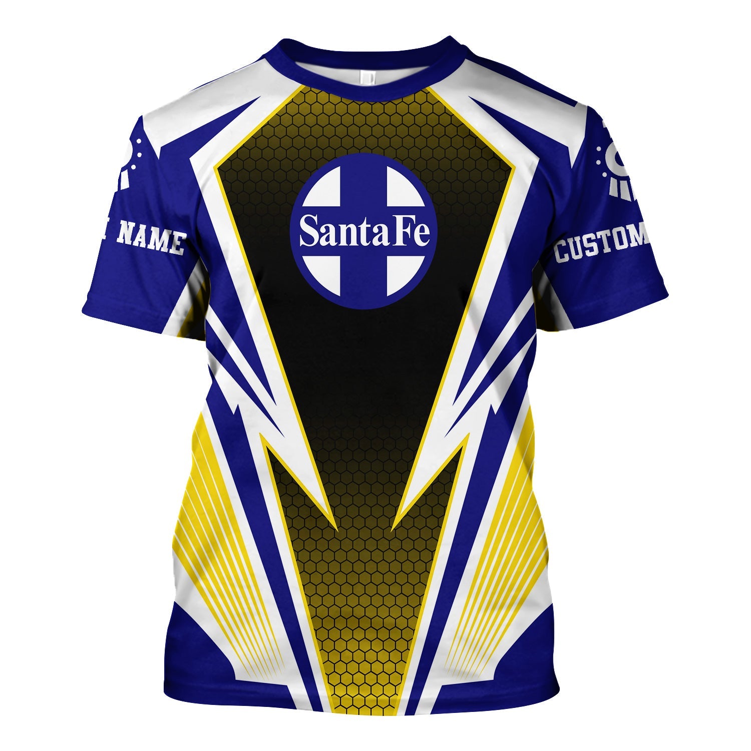 Railspirit Personalized Santa Fe Railway T-Shirt Lightning Graphic Style Atchison, Topeka and Santa Fe Railway Shirt Gift Idea For Train Lover