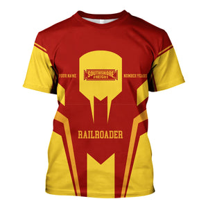 Railspirit Personalized Chicago South Shore and South Bend Railroad T-Shirt Custom Year Railroader Shirt Gift Idea For Train Lover