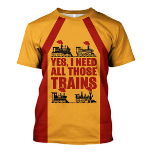 Railspirit Custom Name Chicago South Shore and South Bend Railroad T Shirt Yes I Need All Those Train Printed Shirt