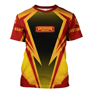 Railspirit Personalized Chicago South Shore and South Bend Railroad T-Shirt Lightning Graphic Style Shirt Gift Idea For Train Lover