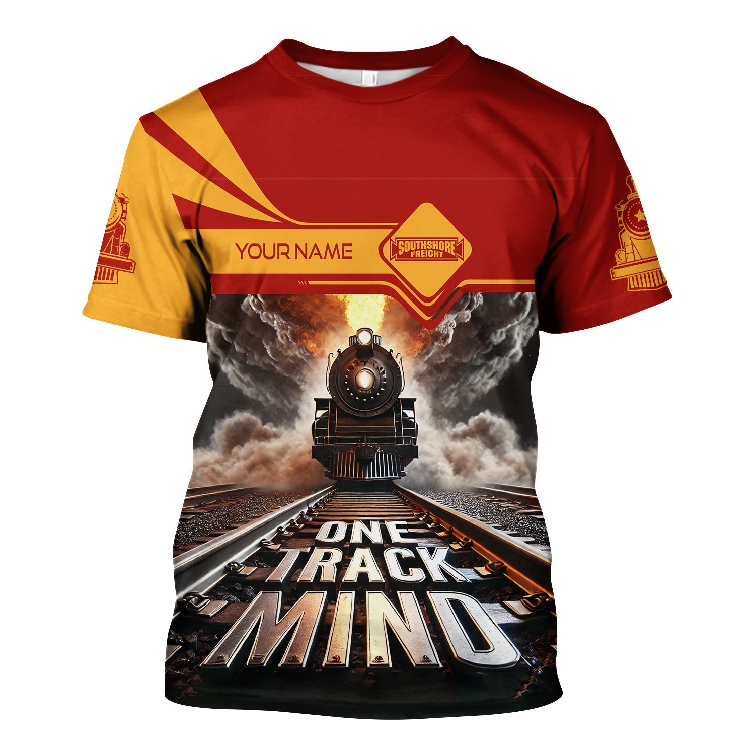 Railspirit Personalized Chicago South Shore and South Bend Railroad T Shirt One Track Mind Train Printed Shirt