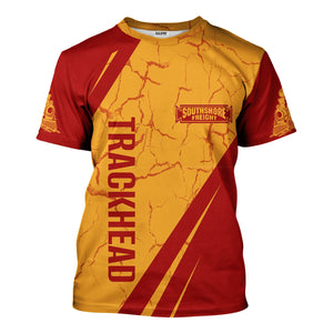 Railspirit Personalized Chicago South Shore and South Bend Railroad T-Shirt Crackle Texture Style Shirt For Trackhead
