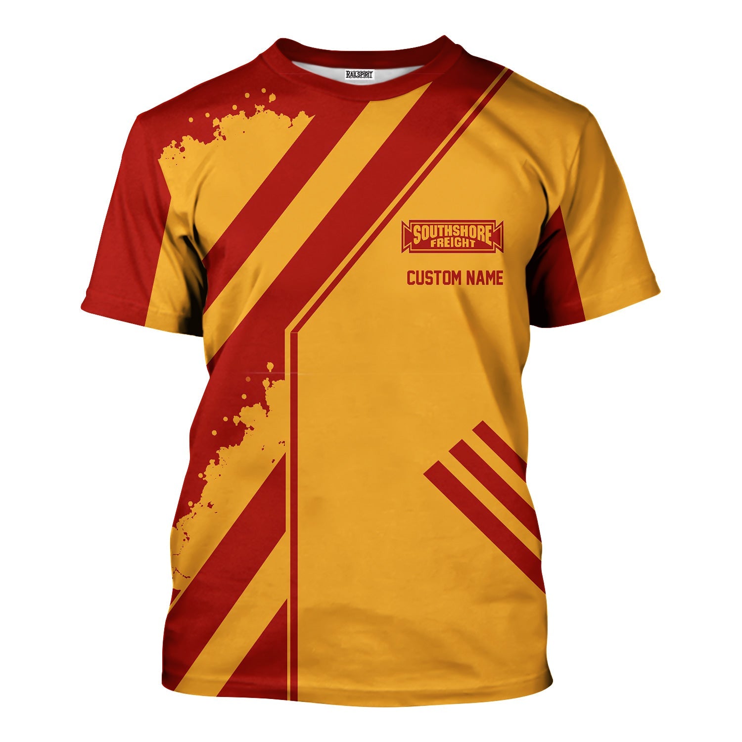 Railspirit Personalized Chicago South Shore and South Bend Railroad T-Shirt Locomotive Design Train Shirt for Train Enthusiast