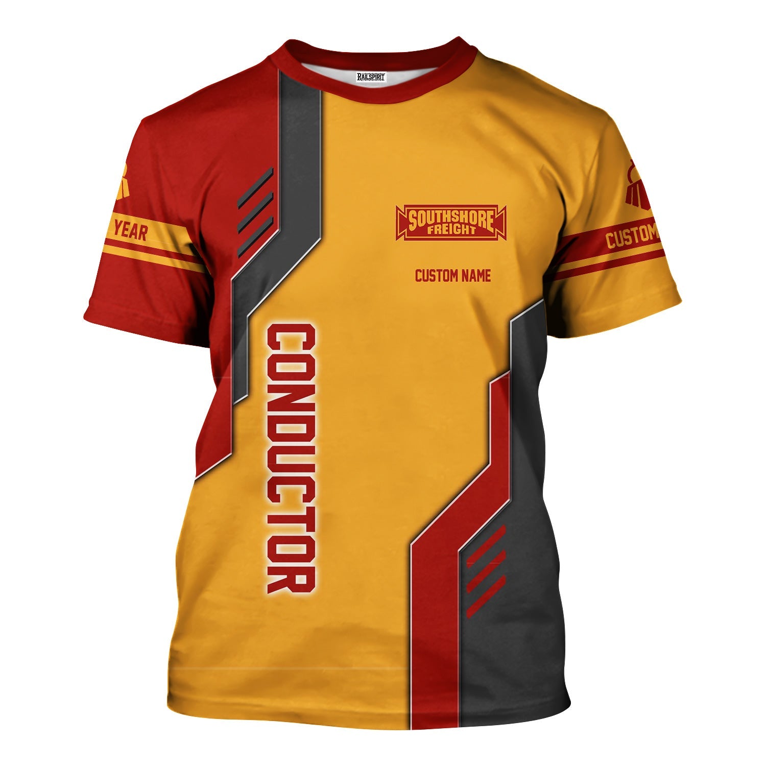 Railspirit Personalized Chicago South Shore and South Bend Railroad T-Shirt Unique Railway Style with Custom Job Train Shirt