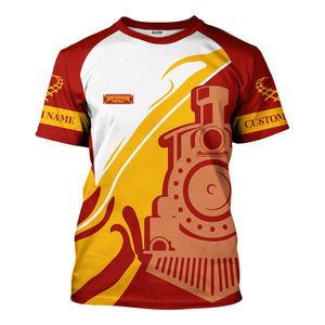 Railspirit Personalized Chicago South Shore and South Bend Railroad T-Shirt Flame-Inspired Style Shirt Gift Idea For Train Lovers