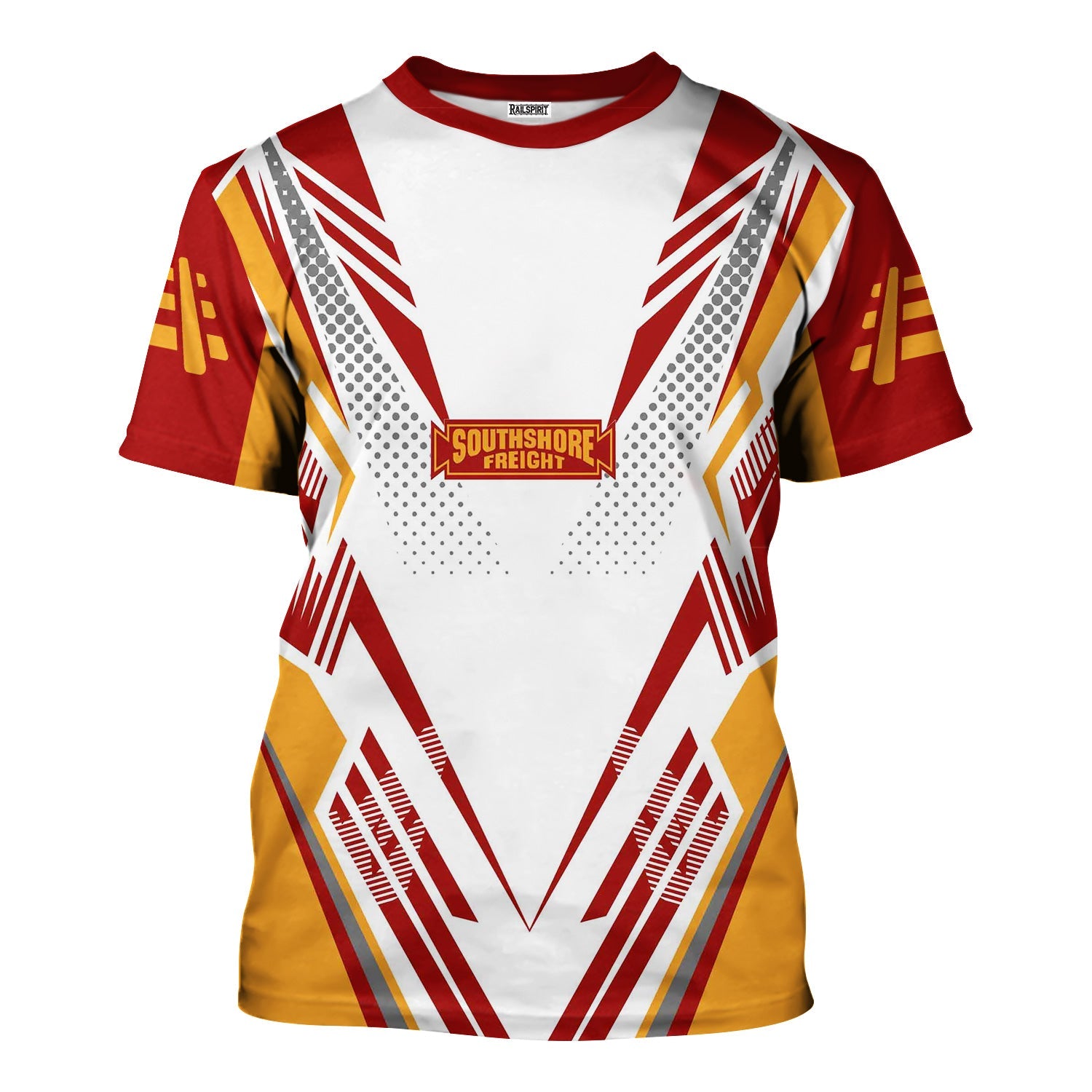 Railspirit Personalized Chicago South Shore and South Bend Railroad T-Shirt Railroad Tribute Design Train Shirt for Train Lovers