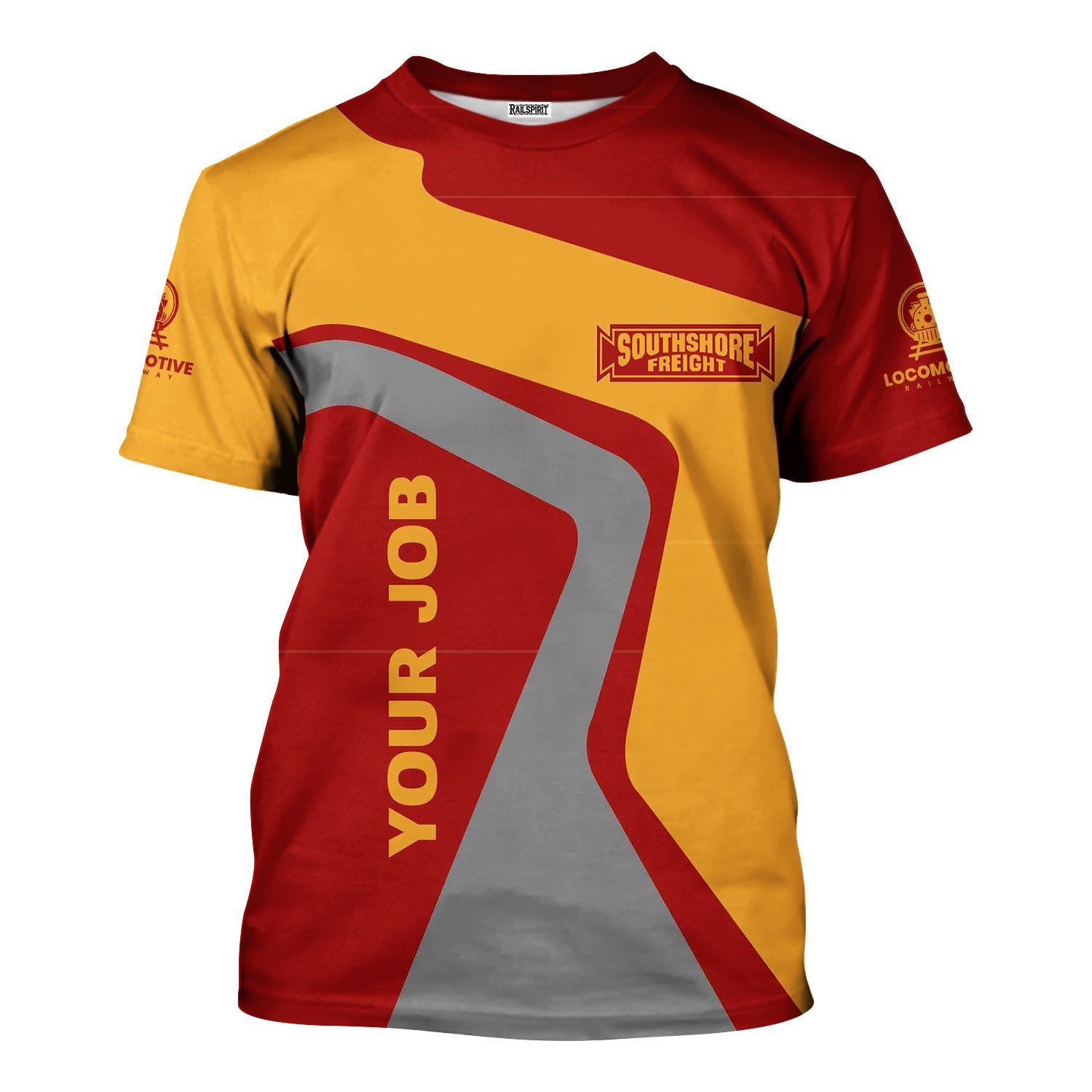 Railspirit Personalized Chicago South Shore and South Bend Railroad T-Shirt Unique Design with Custom Job Position Train Shirt