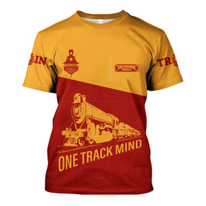 Railspirit Personalized Chicago South Shore and South Bend Railroad T Shirt One Track Mind  Unisex Train Shirt Gift Idea For Train Lover