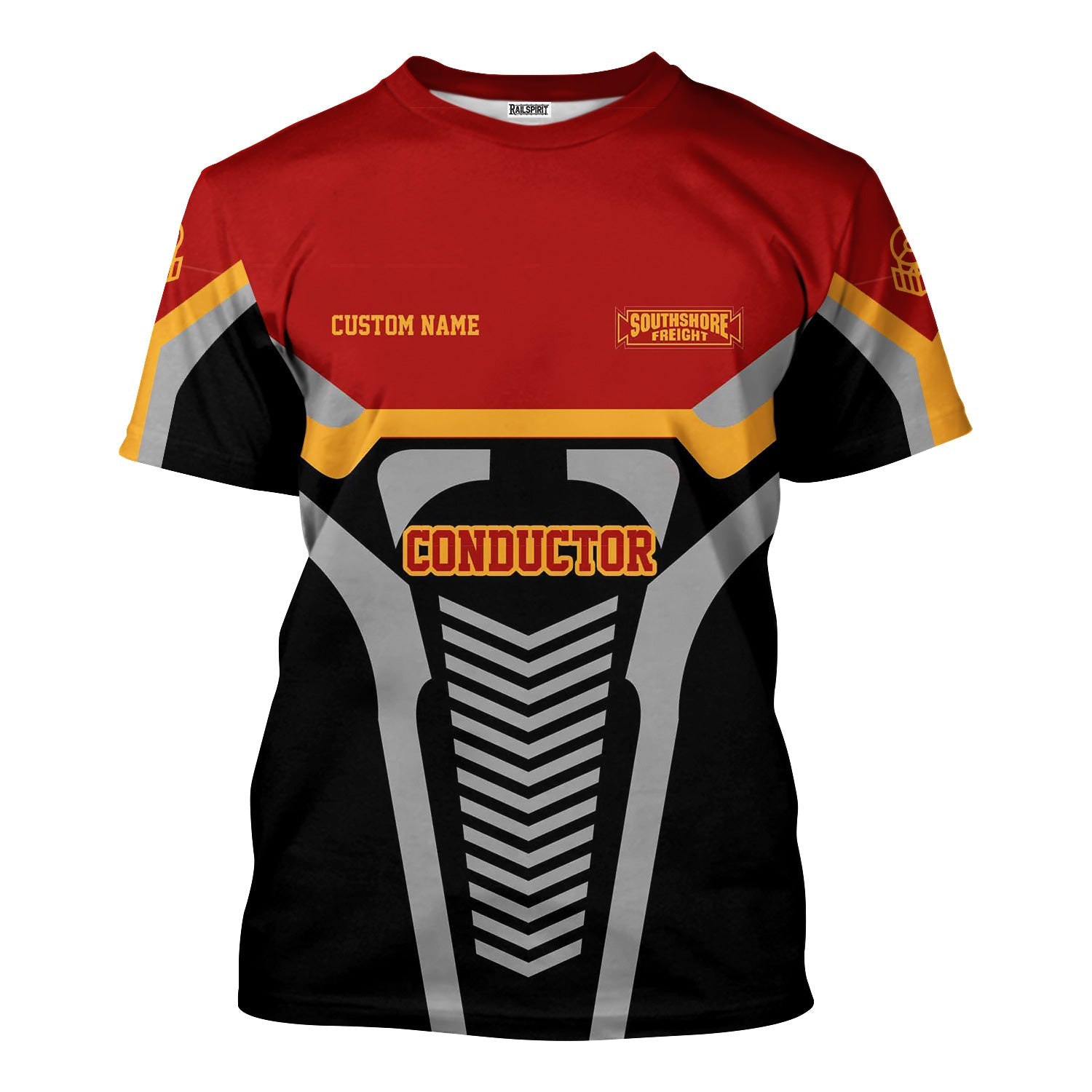 Railspirit Personalized Chicago South Shore and South Bend Railroad T-Shirt Track-Inspired with Custom Job Position Train Shirt