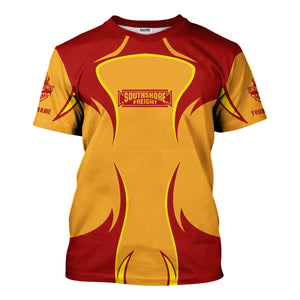 Railspirit Personalized Chicago South Shore and South Bend Railroad T-Shirt Distinctive Flame Style Shirt For Steam Engine Addict