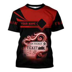 Railspirit Personalized Union Electric Railway T Shirt Train Ticket American Locomotive Printed Train