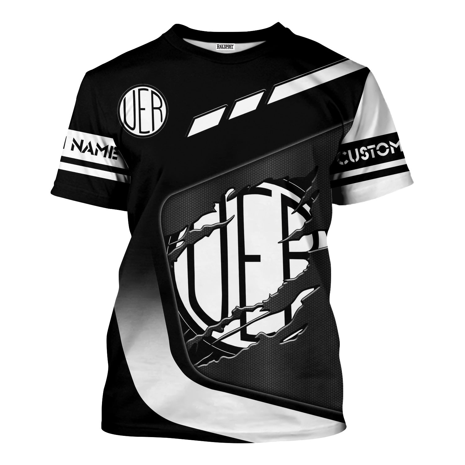 Railspirit Personalized Union Electric Railway T-Shirt Ripped Texture Style Train Shirt For Railroad Fanatic