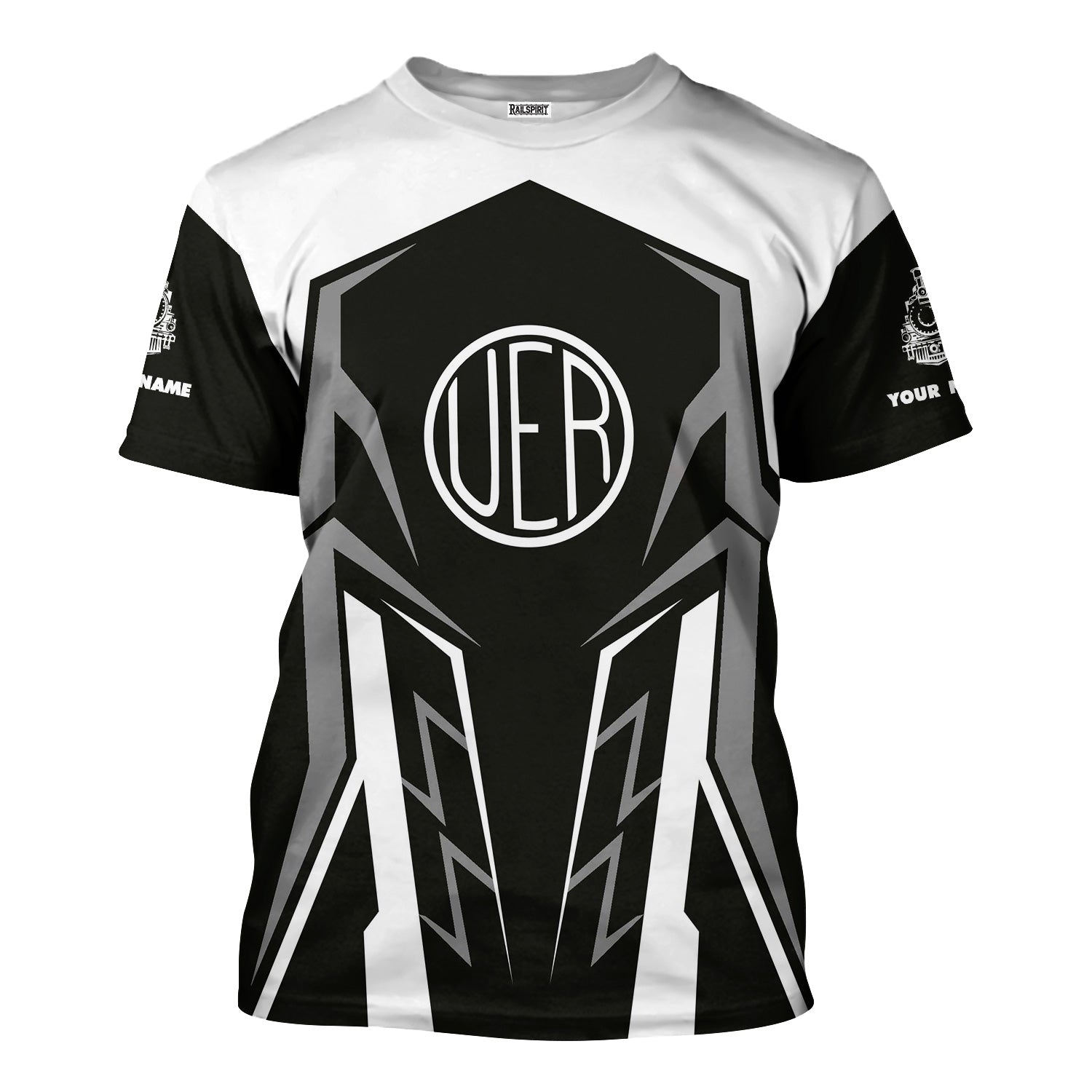 Railspirit Personalized Union Electric Railway T-Shirt Futuristic Design with Custom Job Train Shirt