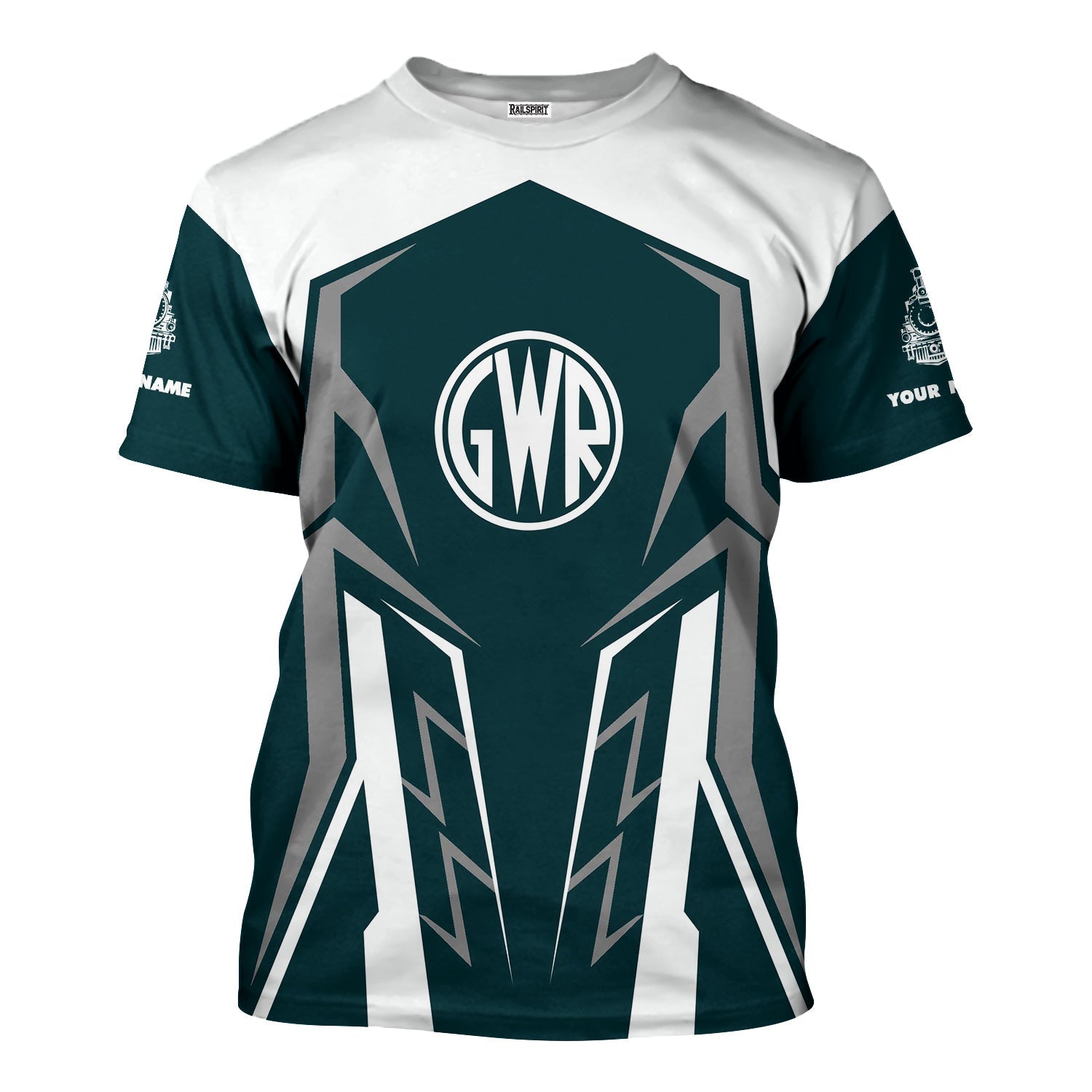 Railspirit Personalized Great Western Railway T-Shirt Futuristic Design with Custom Job Train Shirt