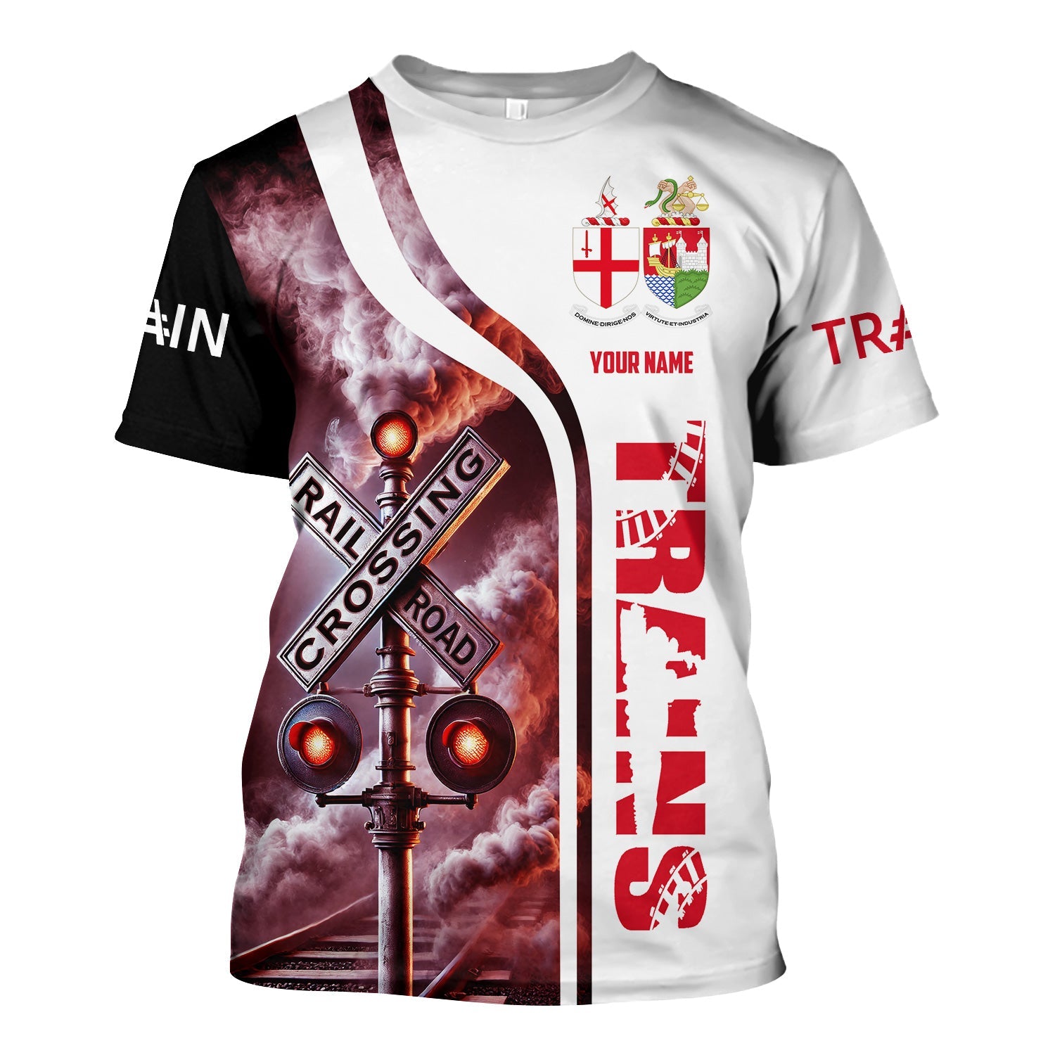 Railspirit Custom Name Great Western Railway T Shirt Railroad Crossing Sign Train Shirt All Over Print