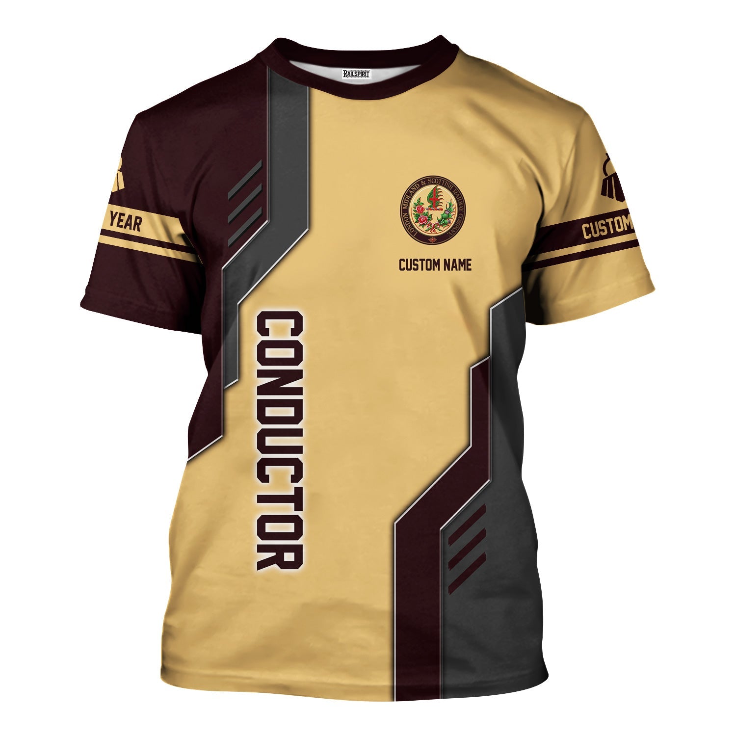 Railspirit Personalized London, Midland and Scottish Railway T-Shirt Unique Railway Style with Custom Job Train Shirt