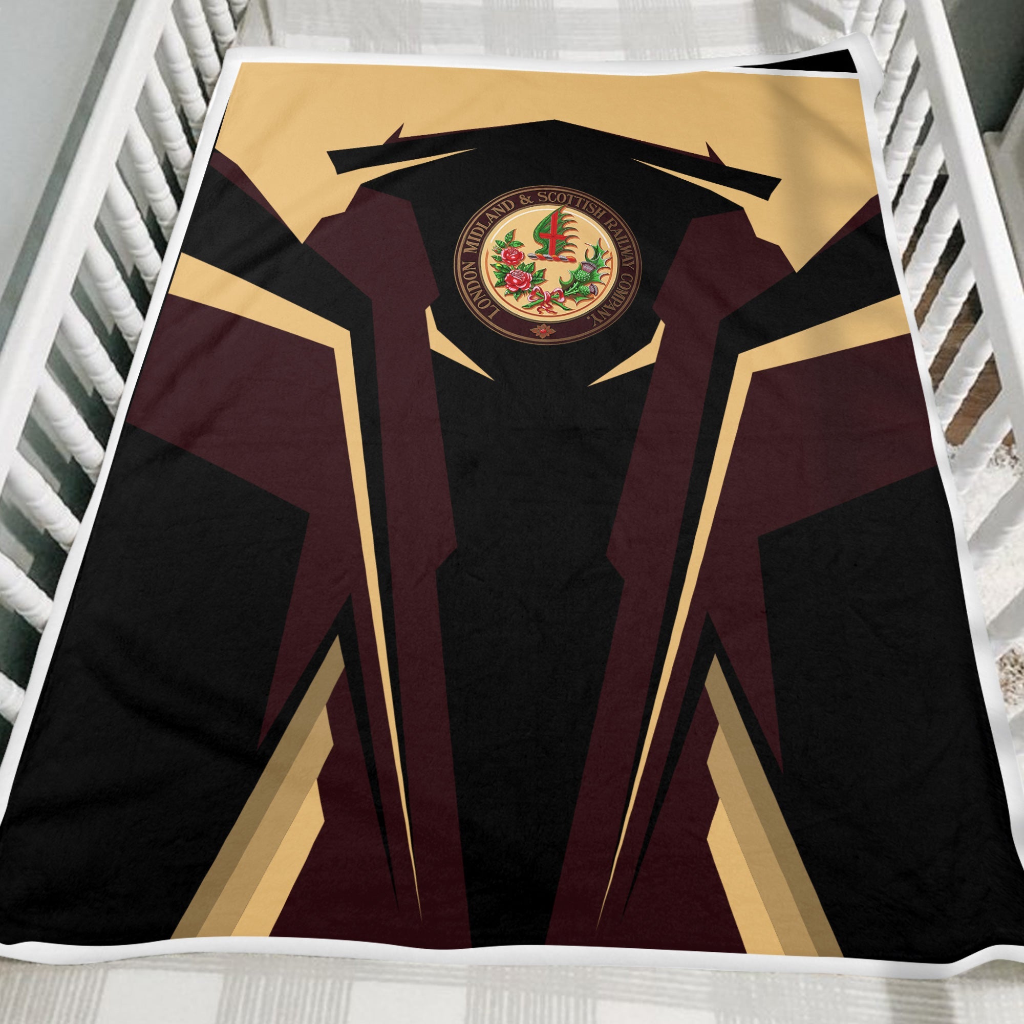 Railspirit Personalized London, Midland and Scottish Railway Blanket Strong Line Train Blanket Gift Idea For Train Lover