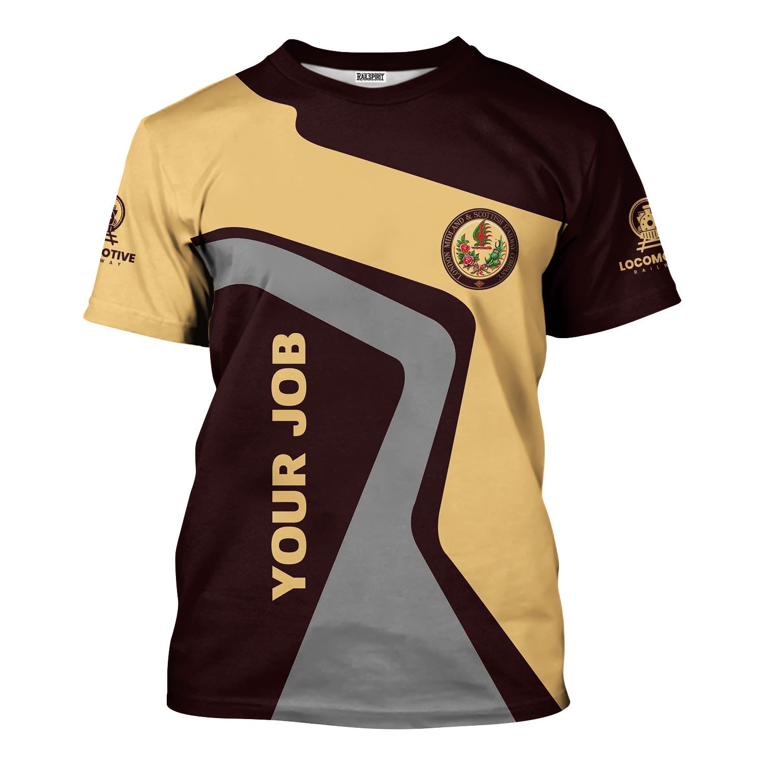 Railspirit Personalized London, Midland and Scottish Railway T-Shirt Unique Design with Custom Job Position Train Shirt