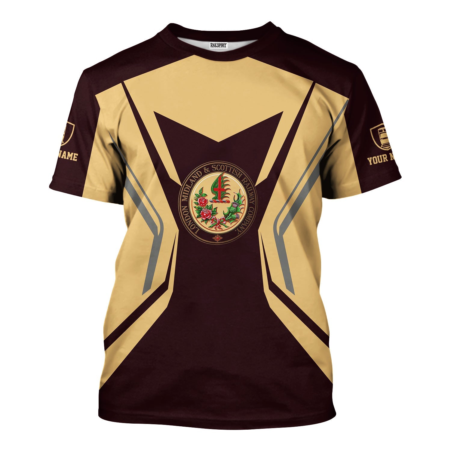 Railspirit Personalized London, Midland and Scottish Railway T-Shirt Unique Style with Custom Job Train Shirt