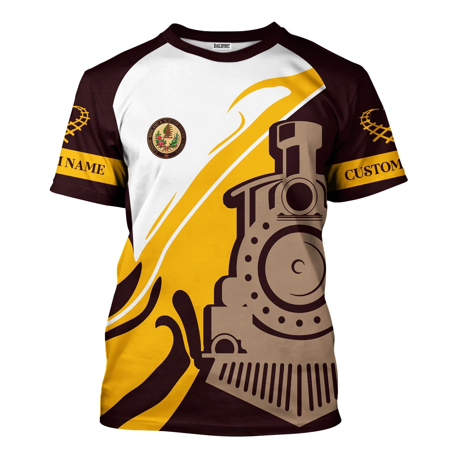 Railspirit Personalized London, Midland and Scottish Railway T-Shirt Flame-Inspired Style Shirt Gift Idea For Train Lovers