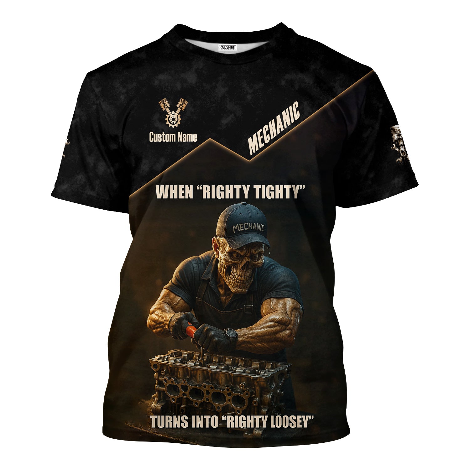 Personalized Mechanic Shirt, When "Righty Tighty" Turn Into "Righty Loosey", Funny Quote Design, Gift For Men