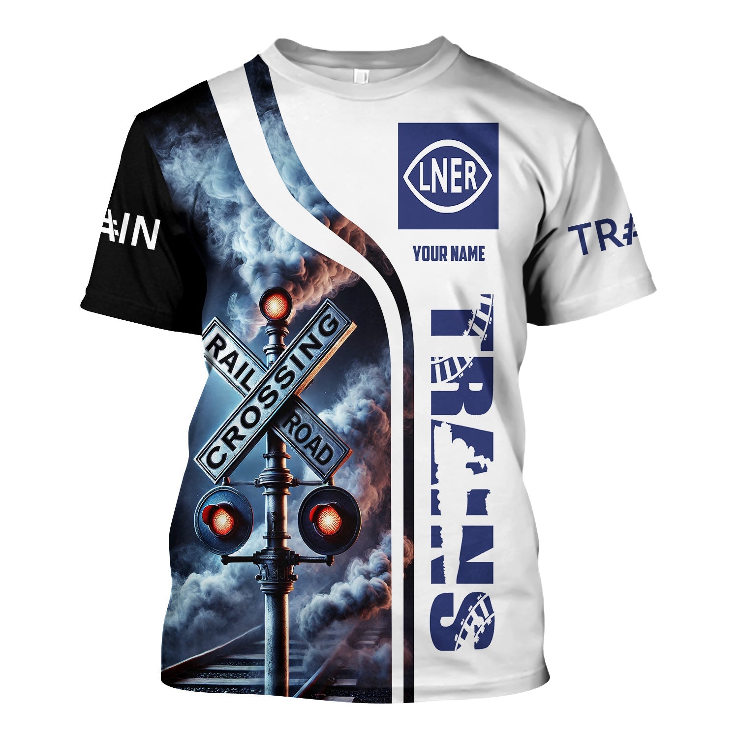 Railspirit Custom Name London and North Eastern Railway T Shirt Railroad Crossing Sign Train Shirt All Over Print