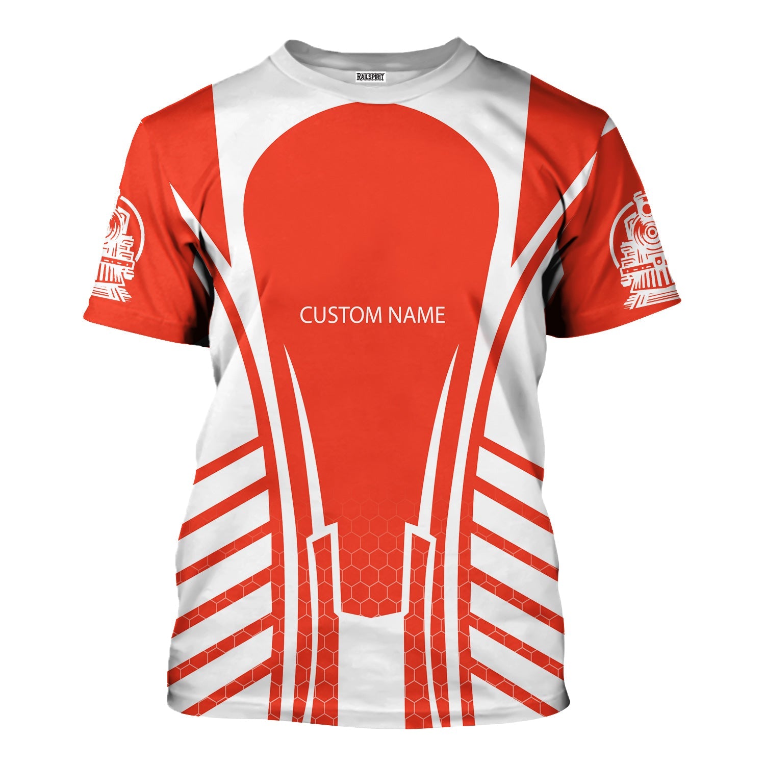 Railspirit Personalized British Railway T-Shirt Striped Railroad Style Train Shirt All Over Print