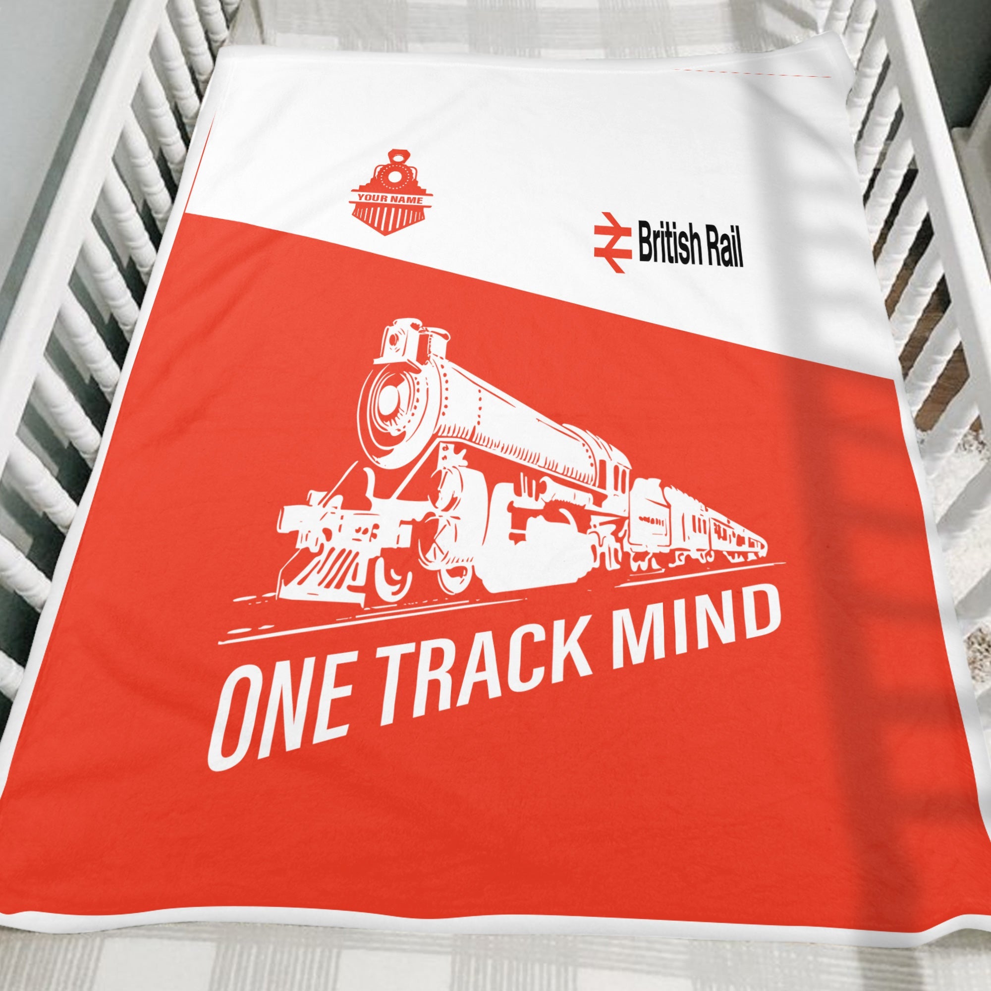Railspirit Personalized British Railway Blanket One Track Mind Train Blanket Gift Idea For Train Lover