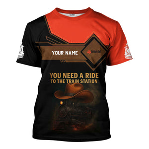 Railspirit Personalized British Railway T-Shirt You Need A Ride To The Train Station Shirt For Train Lovers